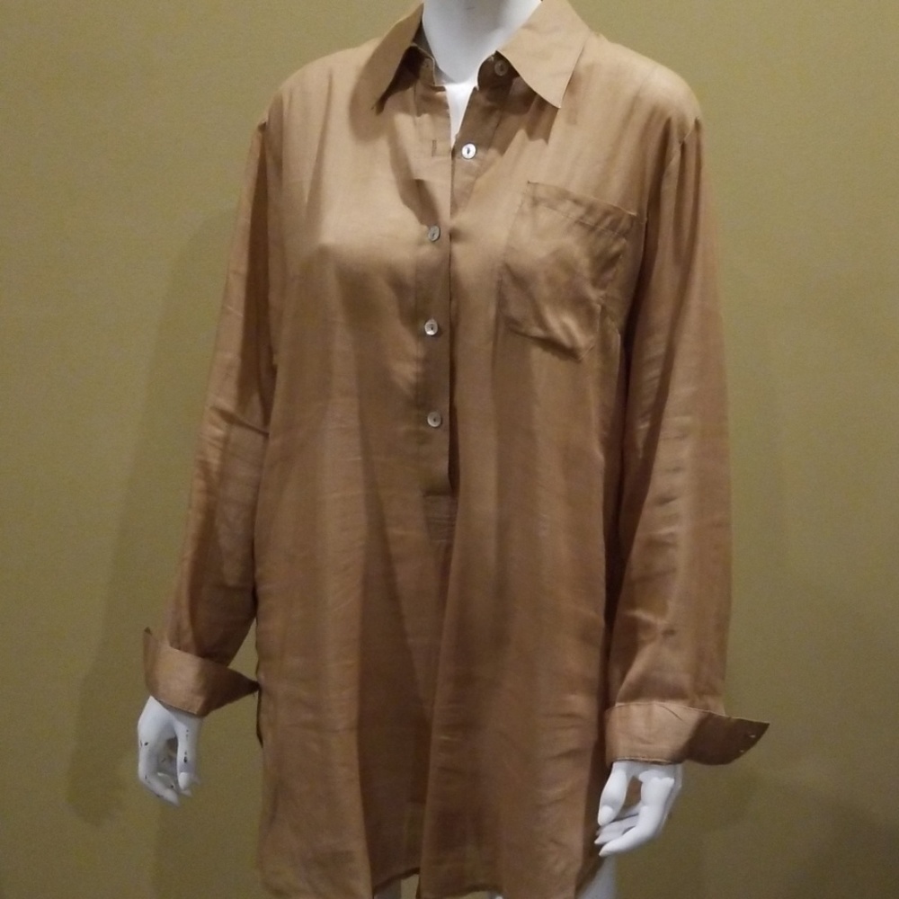 Women's linen cotton blend tunic